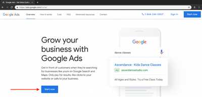1. Create a Google Ads Account