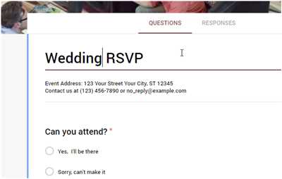 How to create rsvp form