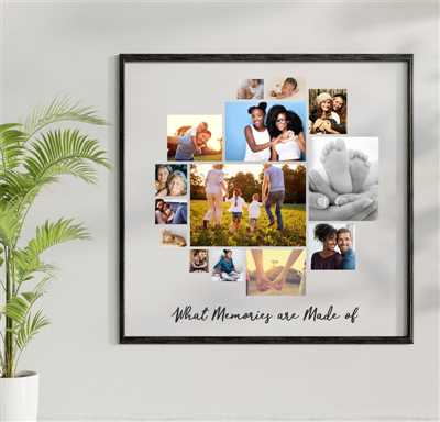 When displaying collage prints as wall art, should they be flush together or have some space in between?