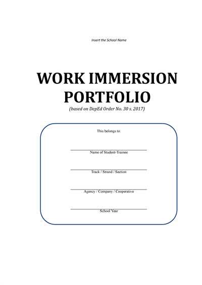 How to make immersion portfolio