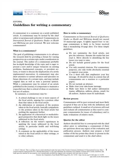 How to write a commentary