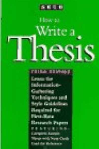 How to write thesis book